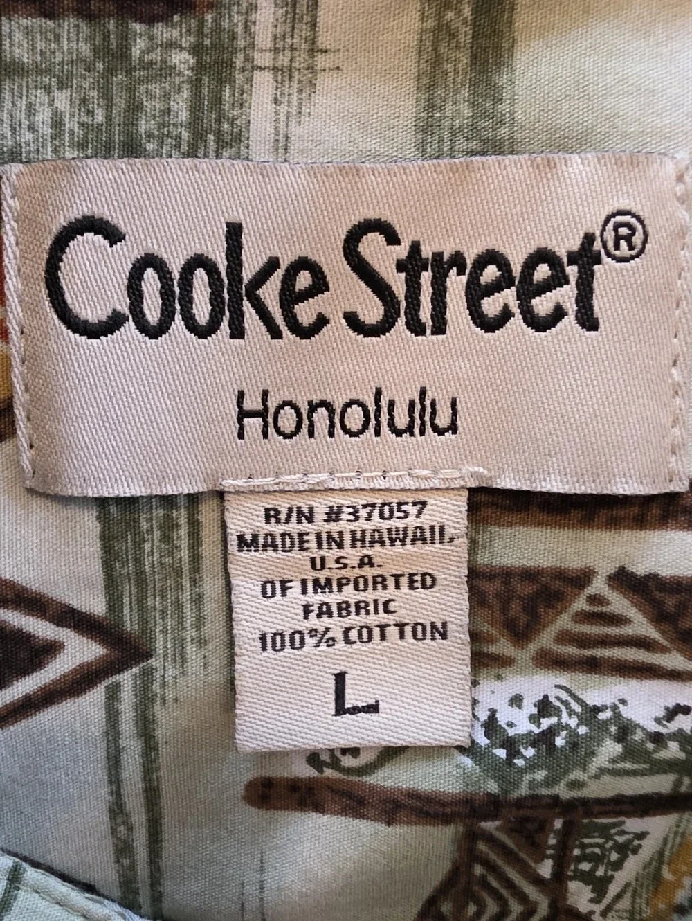 Cooke Street Honolulu Hawaiian Aloha Shirt Made in Hawaii 100% Cotton Men's L